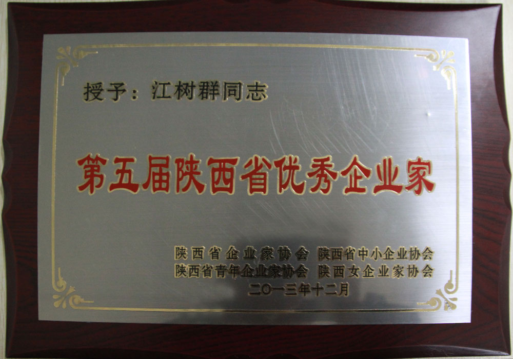 2013年集團(tuán)創(chuàng)始人榮獲第五屆陜西省優(yōu)秀企業(yè)家稱號